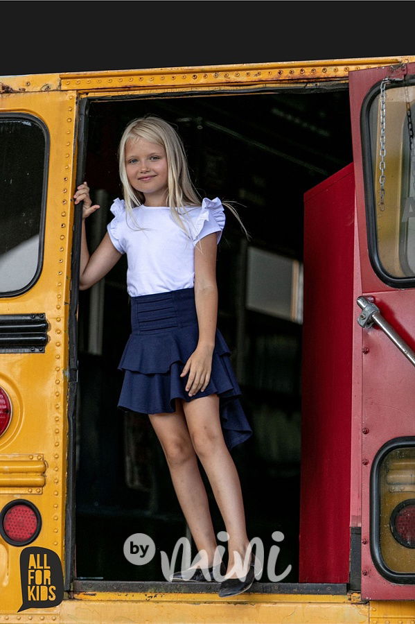 Asymetrická school sukně modrá