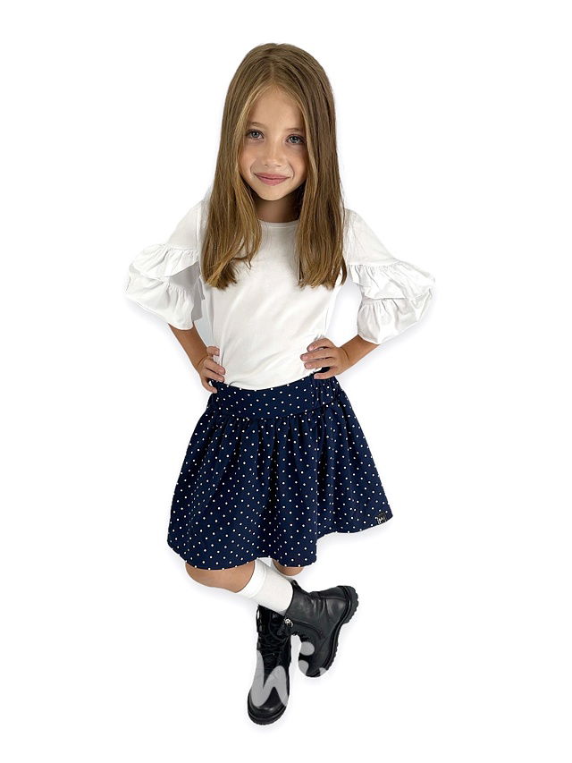 Puntíkatá navy sukně