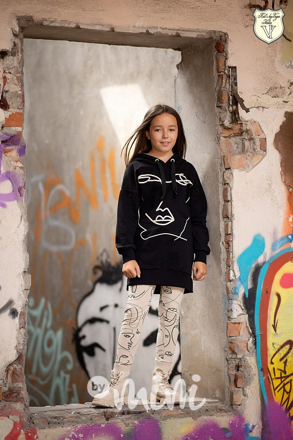 Face hoodie tunika