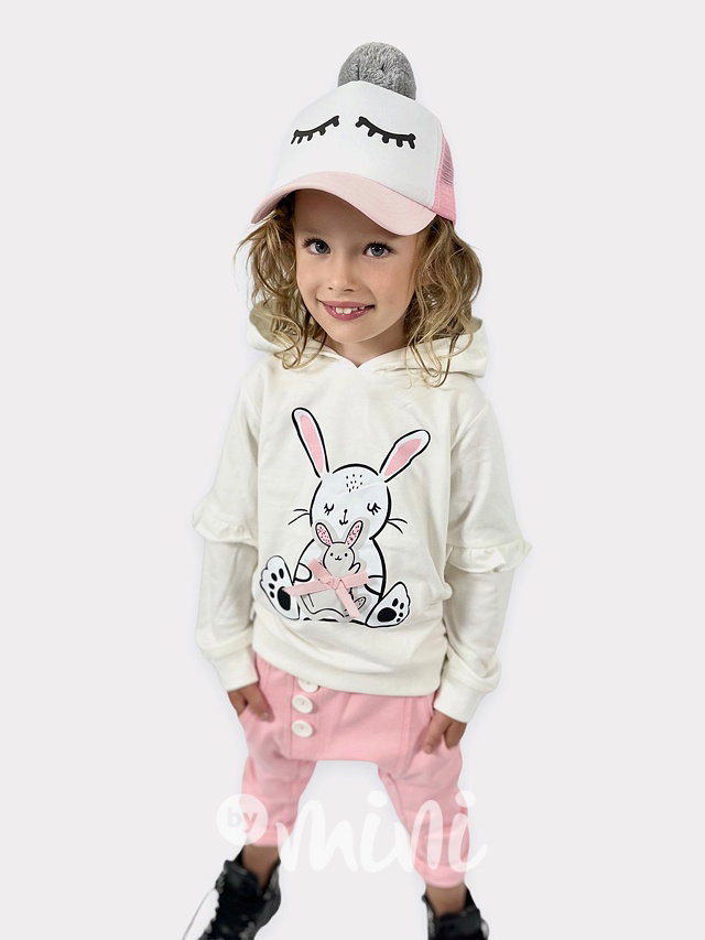 Bunny ouškatá mikina cream