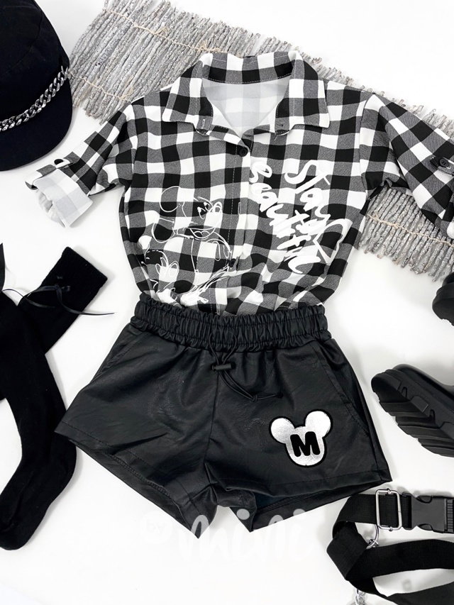 MICKEY eco leather kraťasy