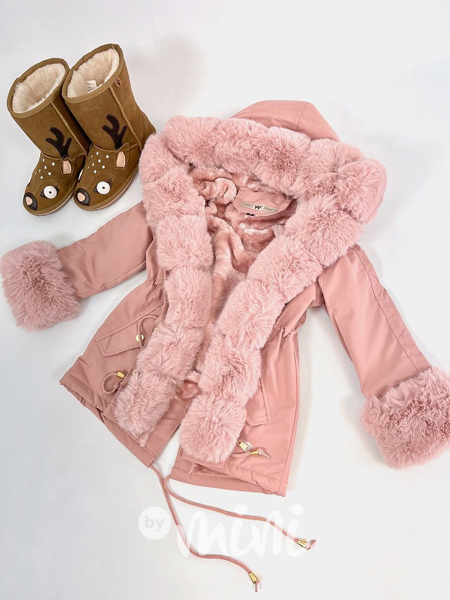 Zimní kožíšková parka - pink