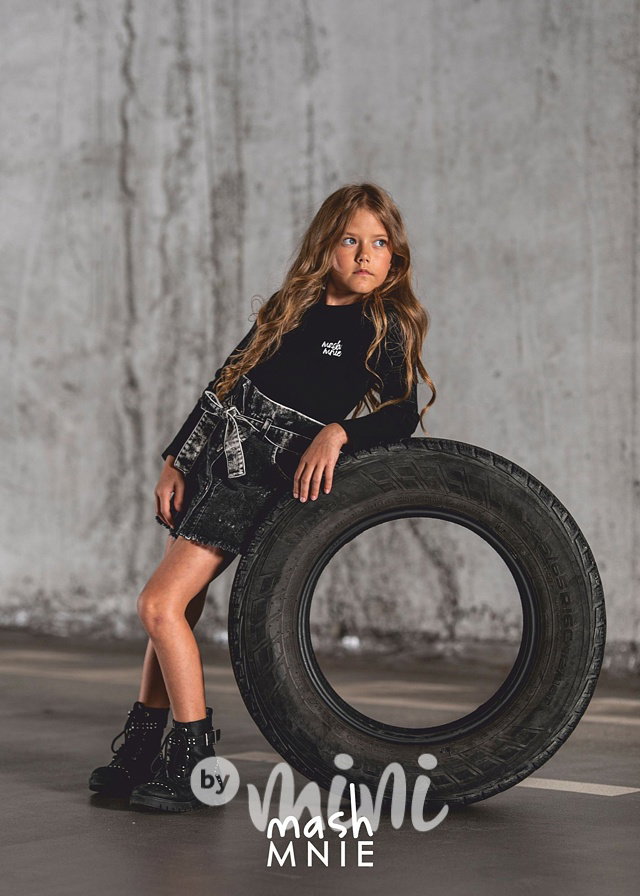 Acid wash black jeans sukně *MashMnie*