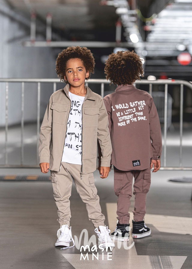 Tkaná košilová bunda taupe *MashMnie*