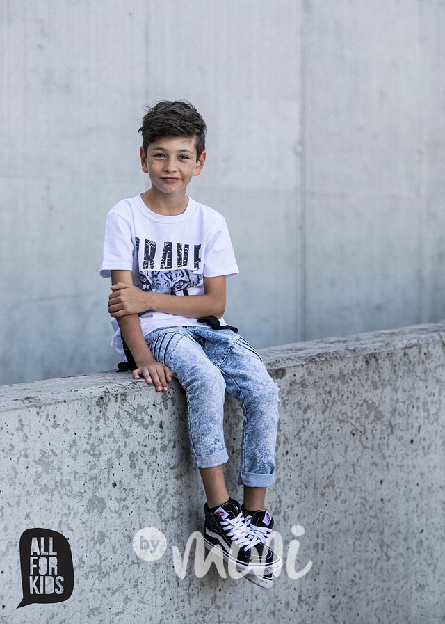 Denim blue kalhoty s prošitím
