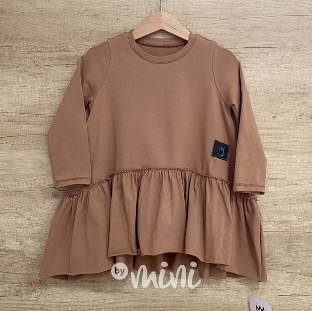 Latte oversize šaty s dlouhým rukávem