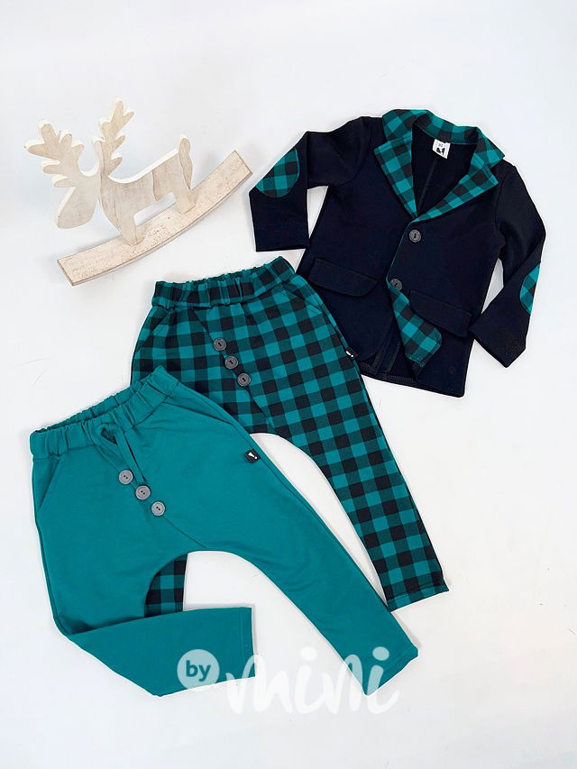 Karo smaragd baggy kalhoty s knoflíky