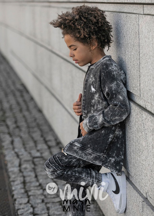 City acid wash mikina black *MashMnie*
