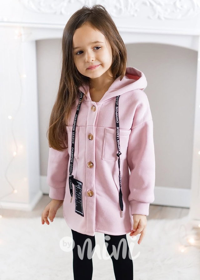 Zateplený mikinový kabátek pink