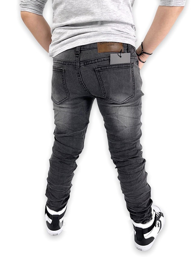Ripped slim jeans black