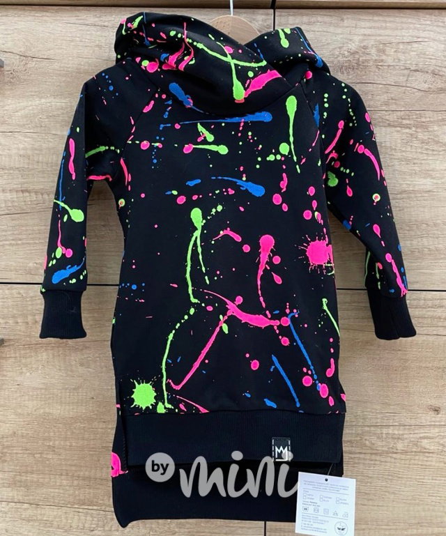Neon splash hoodie mikinová tunika