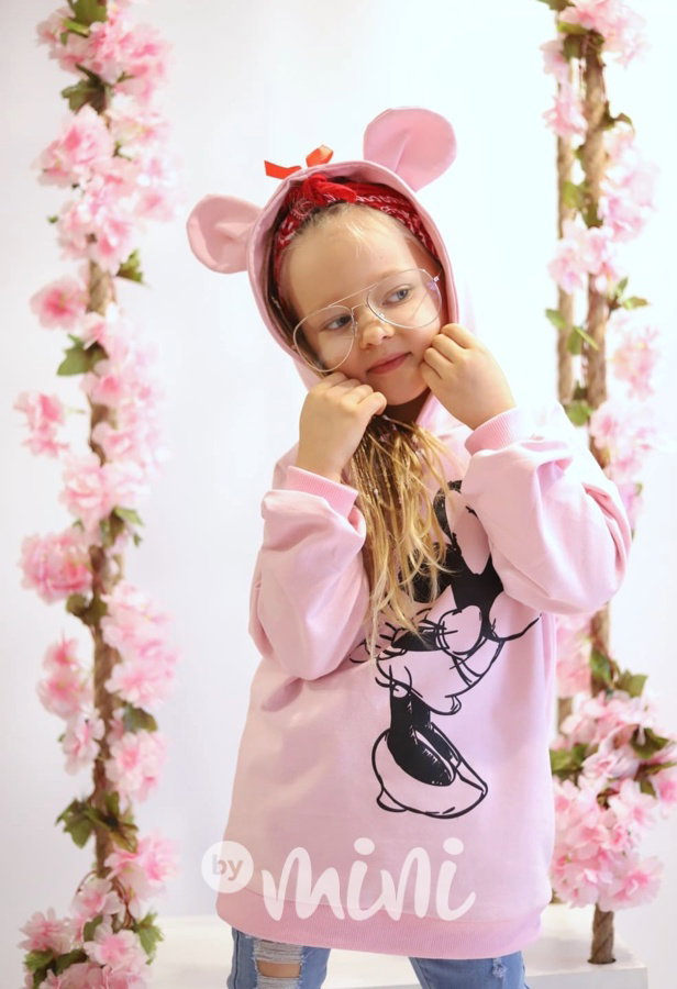 Minnie hoodie tunika barbie pink