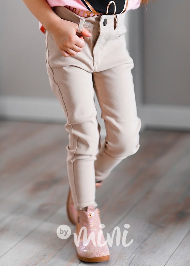 Slim stretch béžové kalhoty