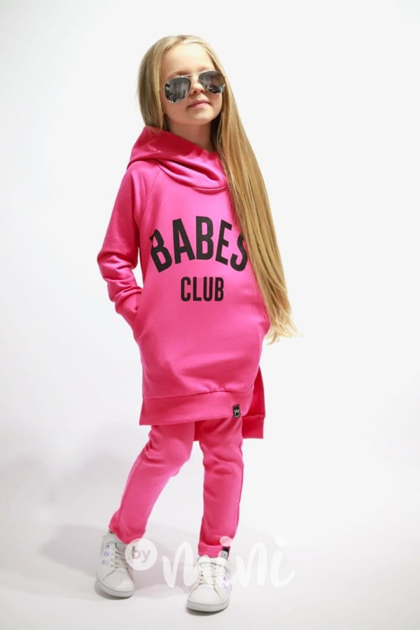 BABES hoodie mikinová tunika malinová
