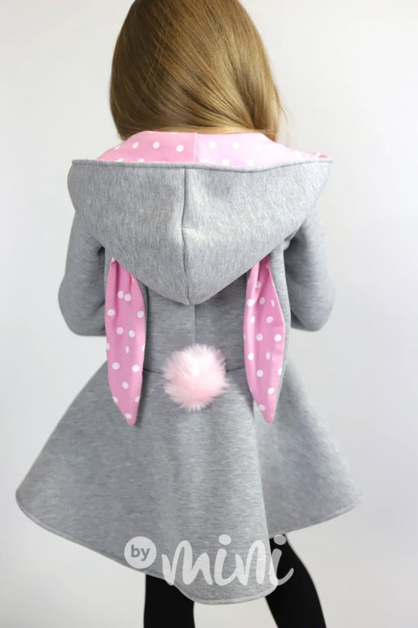Bunny mikča warm šedá s puntíky
