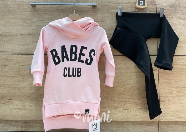BABES hoodie mikinová tunika sweet pink