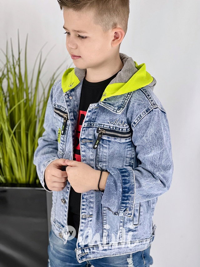 Jeans hoodie bunda s kapucí