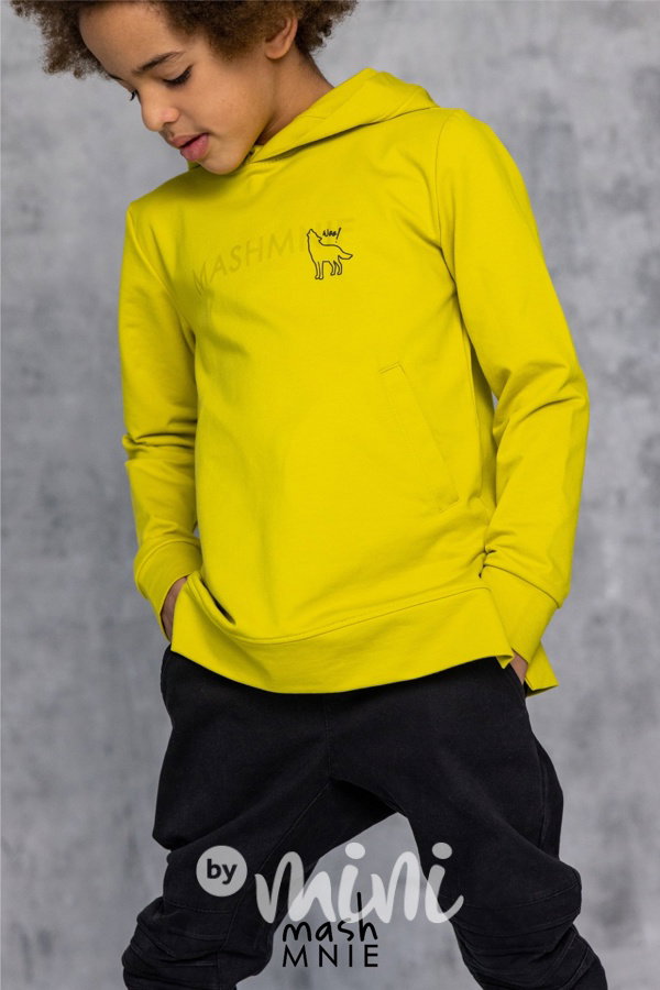 MASH MNIE hoodie mikina WOLF lemon