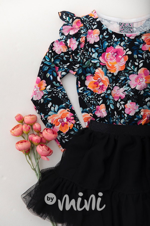 Black maxi tutu sukně Lily Grey