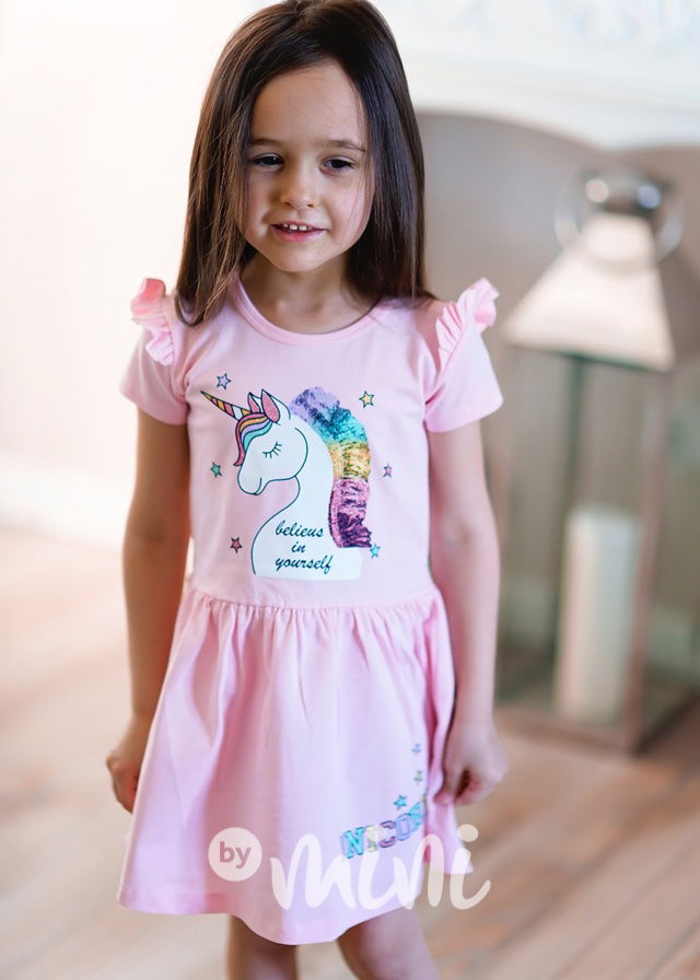 Unicorn šaty růžové