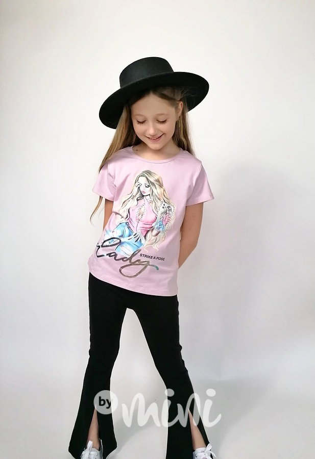 Triko s kamínky LADY lila pink