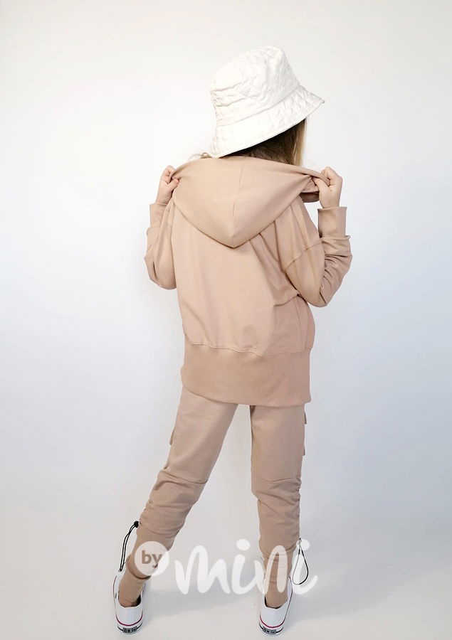 Béžová mikina s širokými náplety