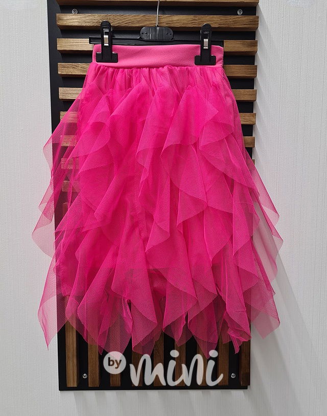 Malinová dívčí tylová sukně midi