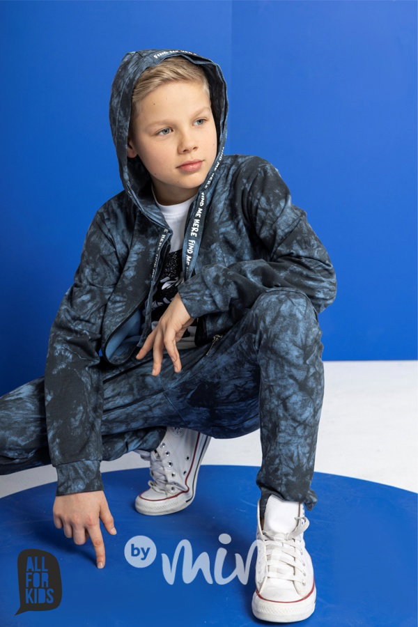 AFK jogger kalhoty tie-dye blue
