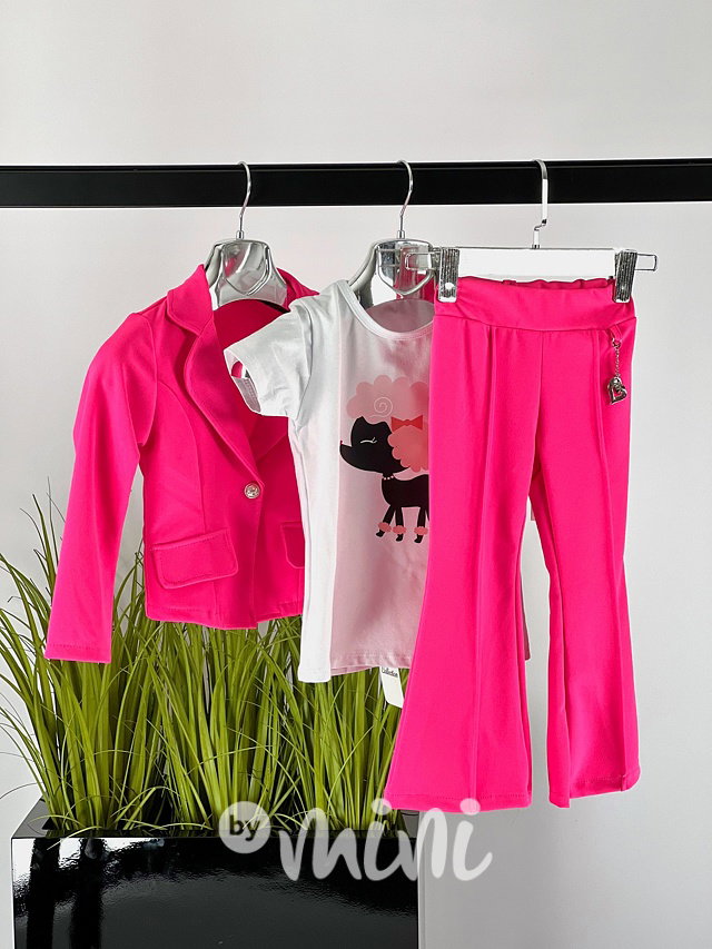 Neon pink sako + kalhoty