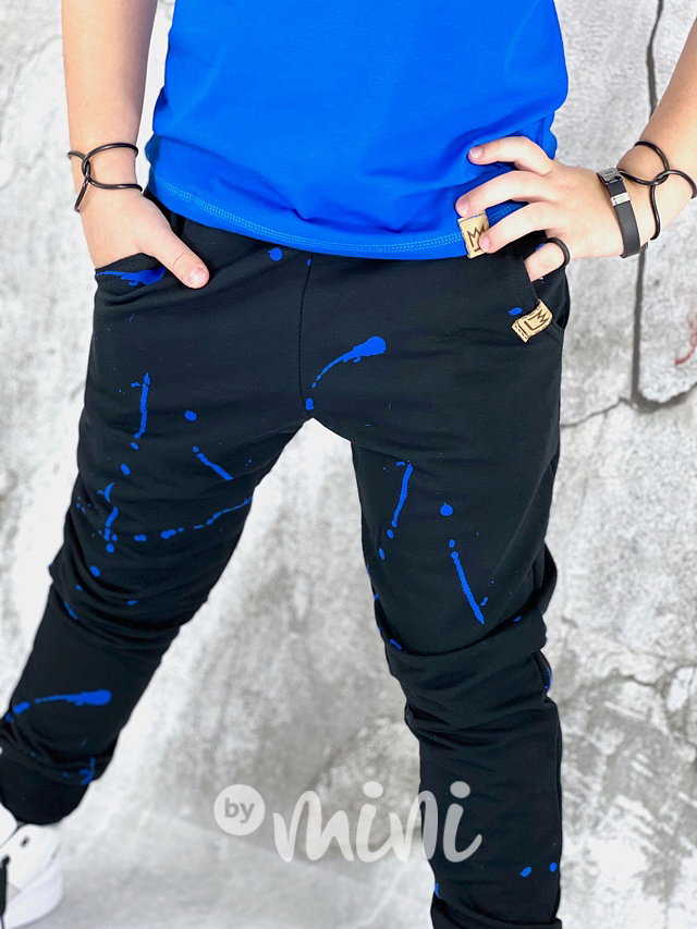 Blue splash černé jogger tepláky