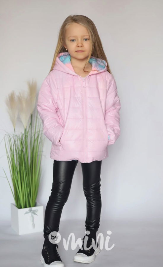 Oboustranná  jarní bunda pink rainbow