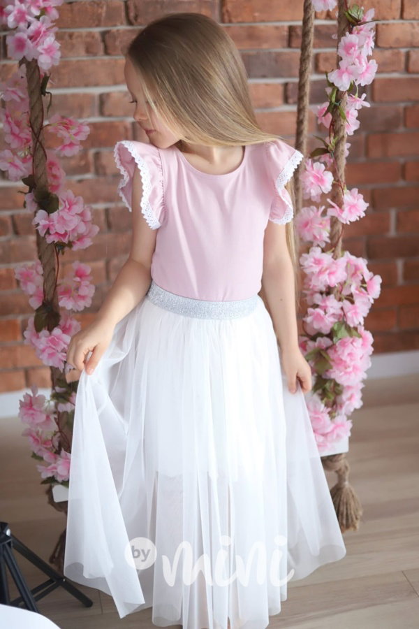 Lily Grey blůzka s krajkou pudder pink