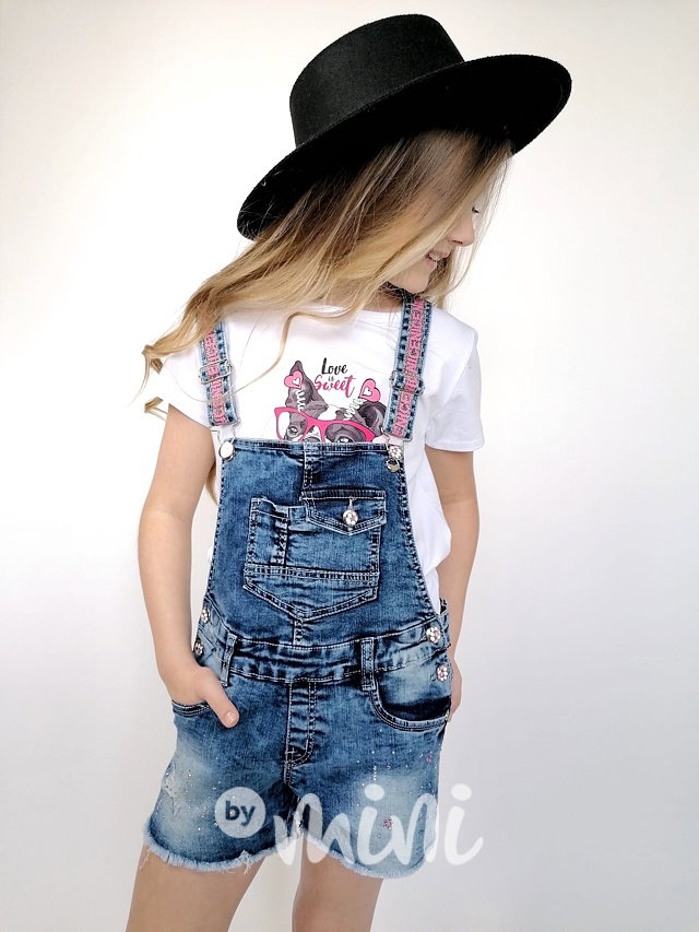 Jeans lacláčové kraťasy s kamínky