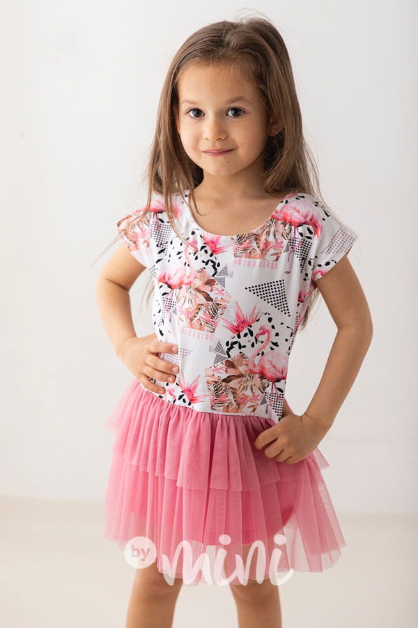 Lily Grey šaty s tylem Millennium Flamingo