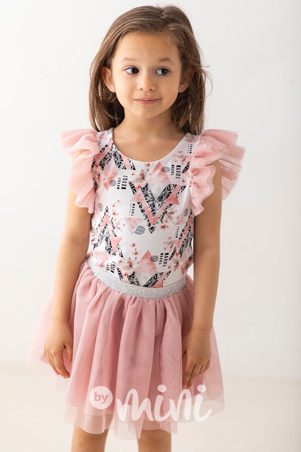 Pudder pink tylová tutu sukně Lily Grey