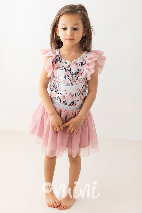 Pudder pink tylová tutu sukně Lily Grey