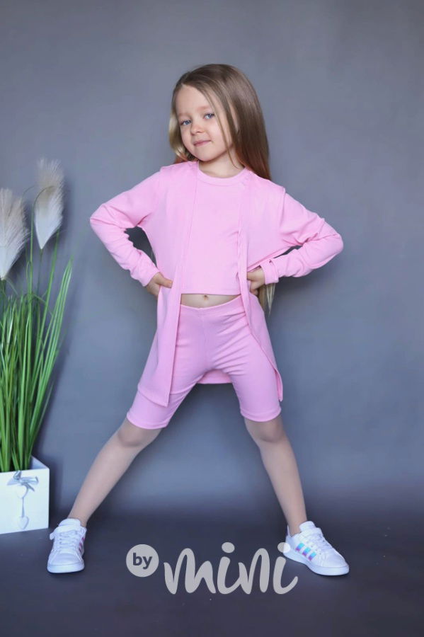 3-dílný summer set s kardiganem pink