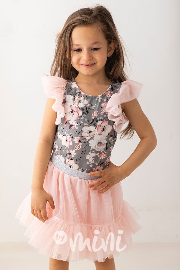 Lososová maxi tutu tyl sukně Lily Grey