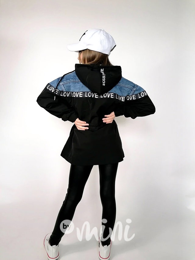 Jeans & Black fashion parka