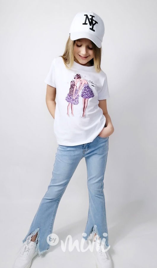 Blue jeans zvonáče ripped