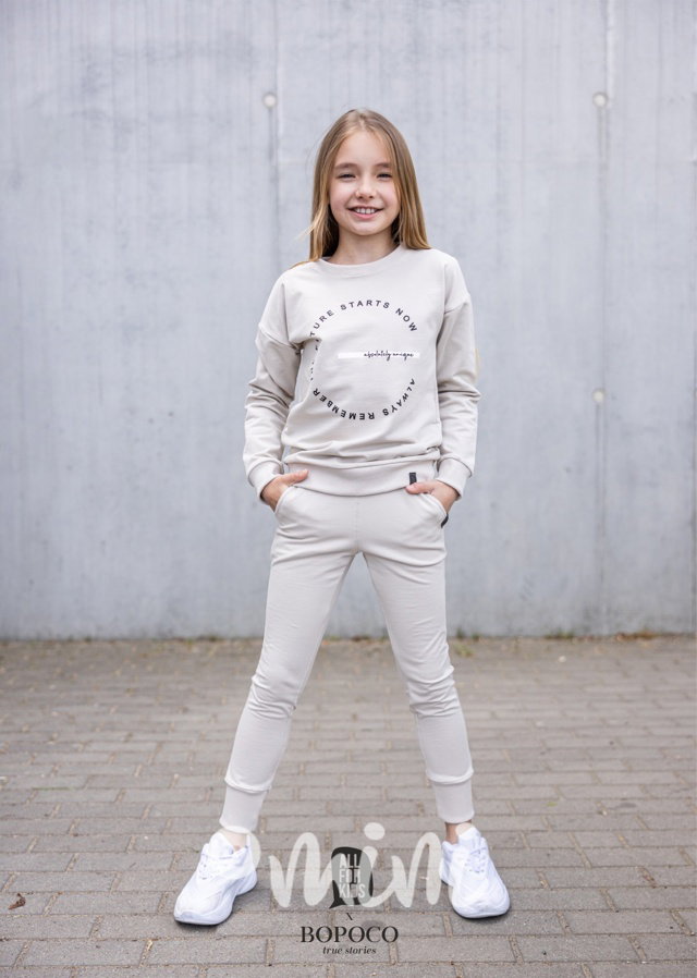 Mini me tepláky béžové