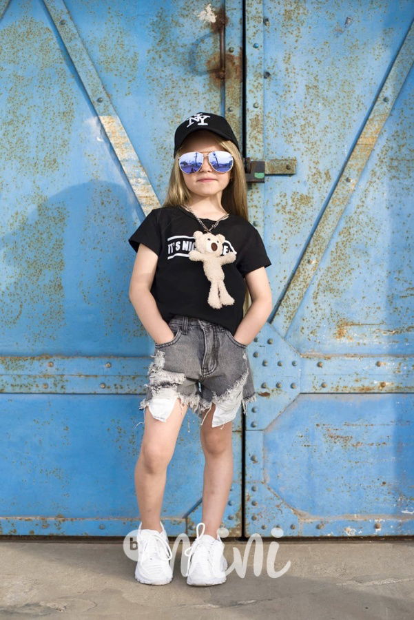 Fashion ripped dark jeans kraťasy