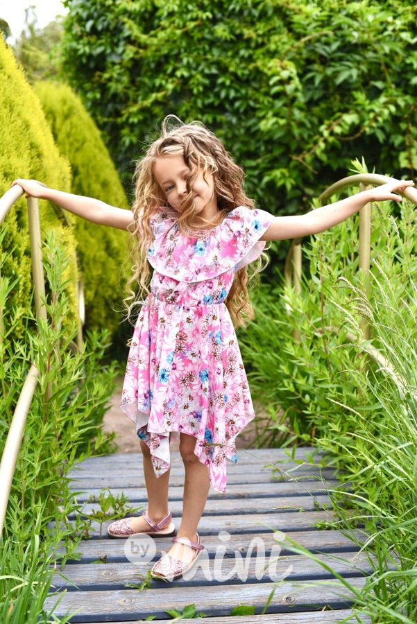 Daisy maxi točivé hispánské šaty rose pink