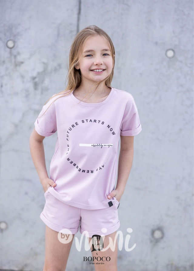 Mini me kraťasy pudr růžové