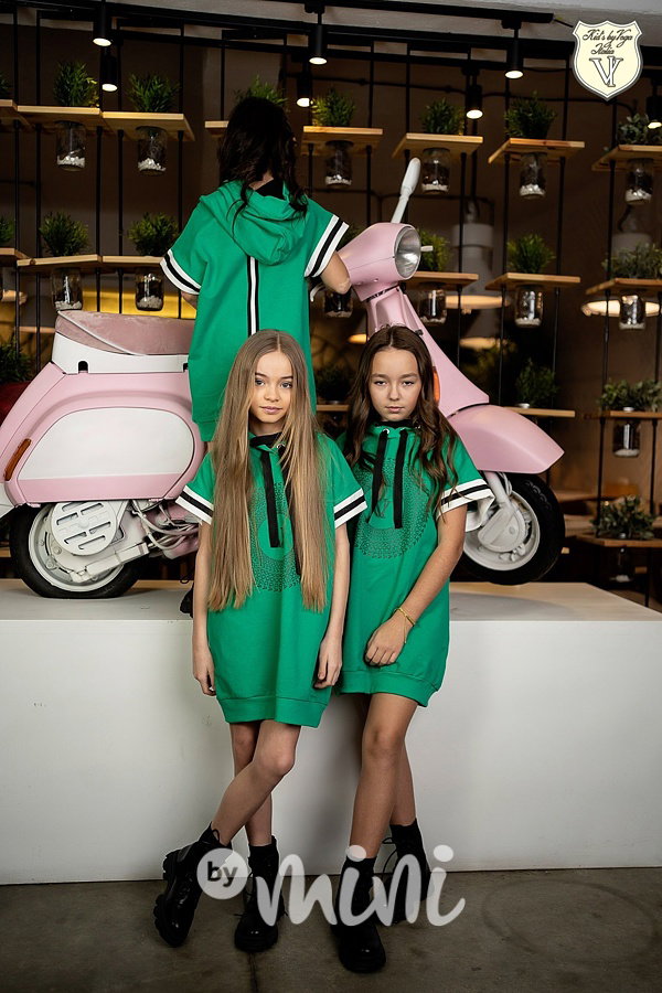 Voga hoodie tunika green
