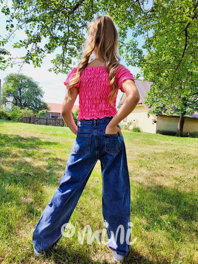 Ripped pink dívčí jeans