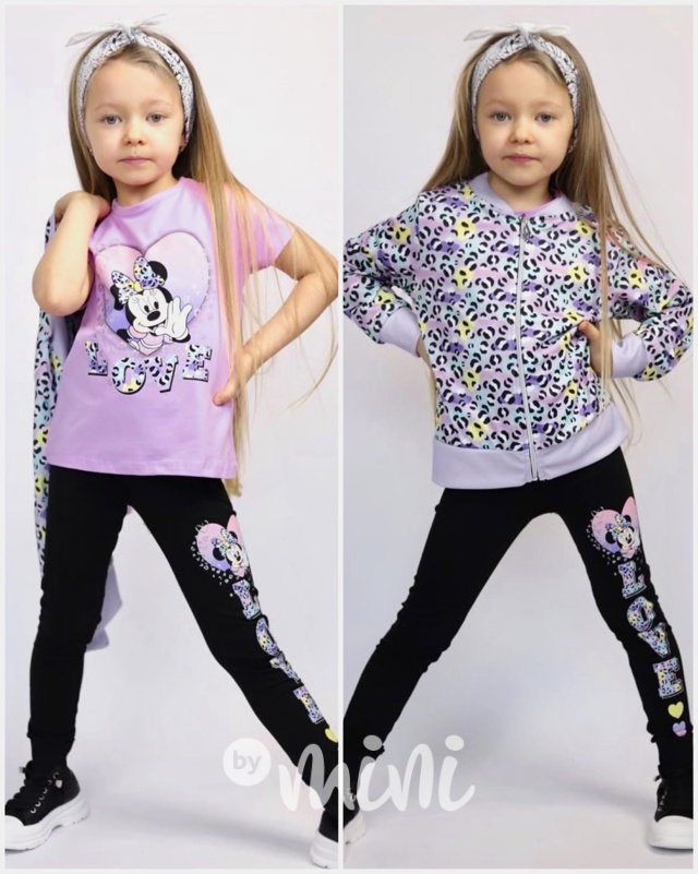 3-dílný Minnie lila set