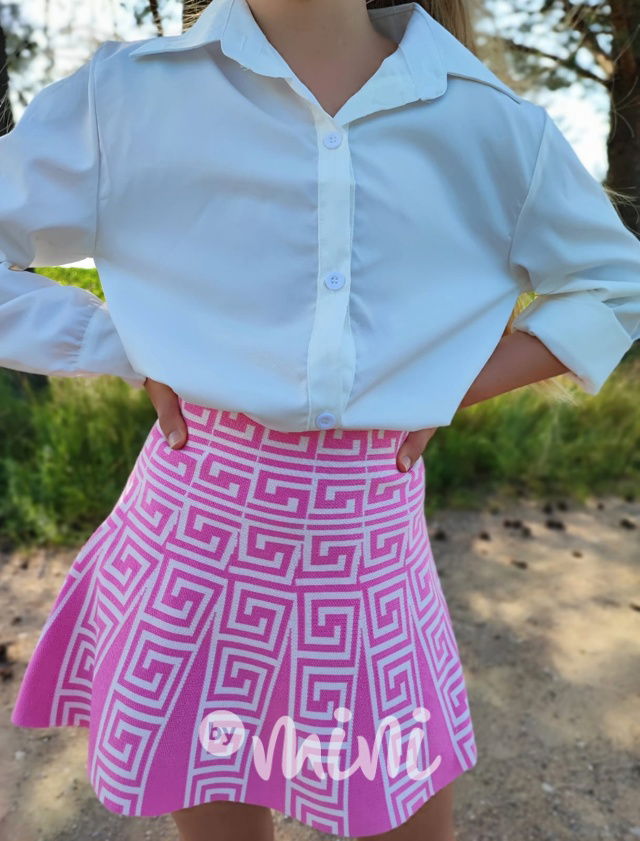 Palazzo stretch pletená sukně pink