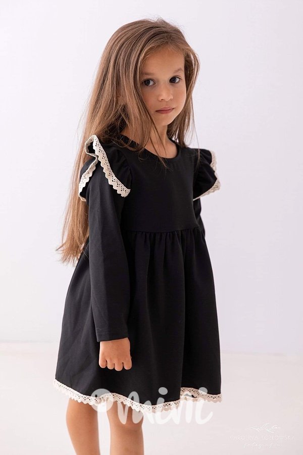 Romantic boho šaty Lily Grey černé