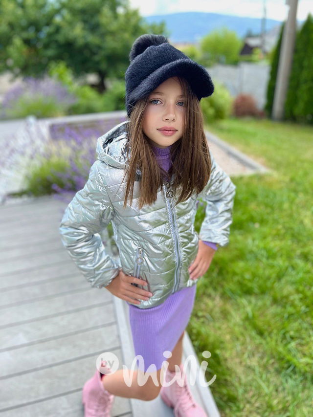 Silver metalická přechodová bunda